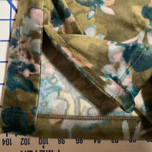 J.Jill Velour V-Neck Tunic, Ochre Moody Watercolor, size XS NWT - Picture 5 of 7